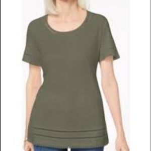 Karen Scott Shirt Olive Green XL NWT